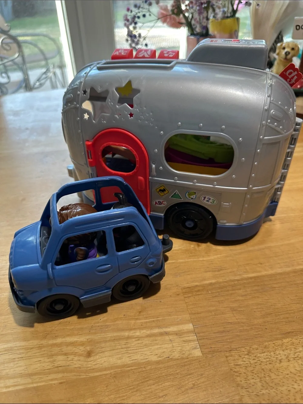 Fisher Price Little People Camper Playset with Blue Truck and Lime Kayak